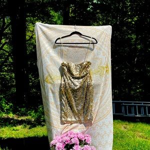 Urban Outfitters Gold Sequin Mini Dress